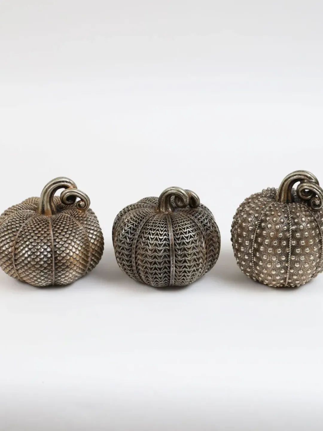 Inspire Me! Home Decor Antique Gold Resin Pumpkin (3 Styles) Sale