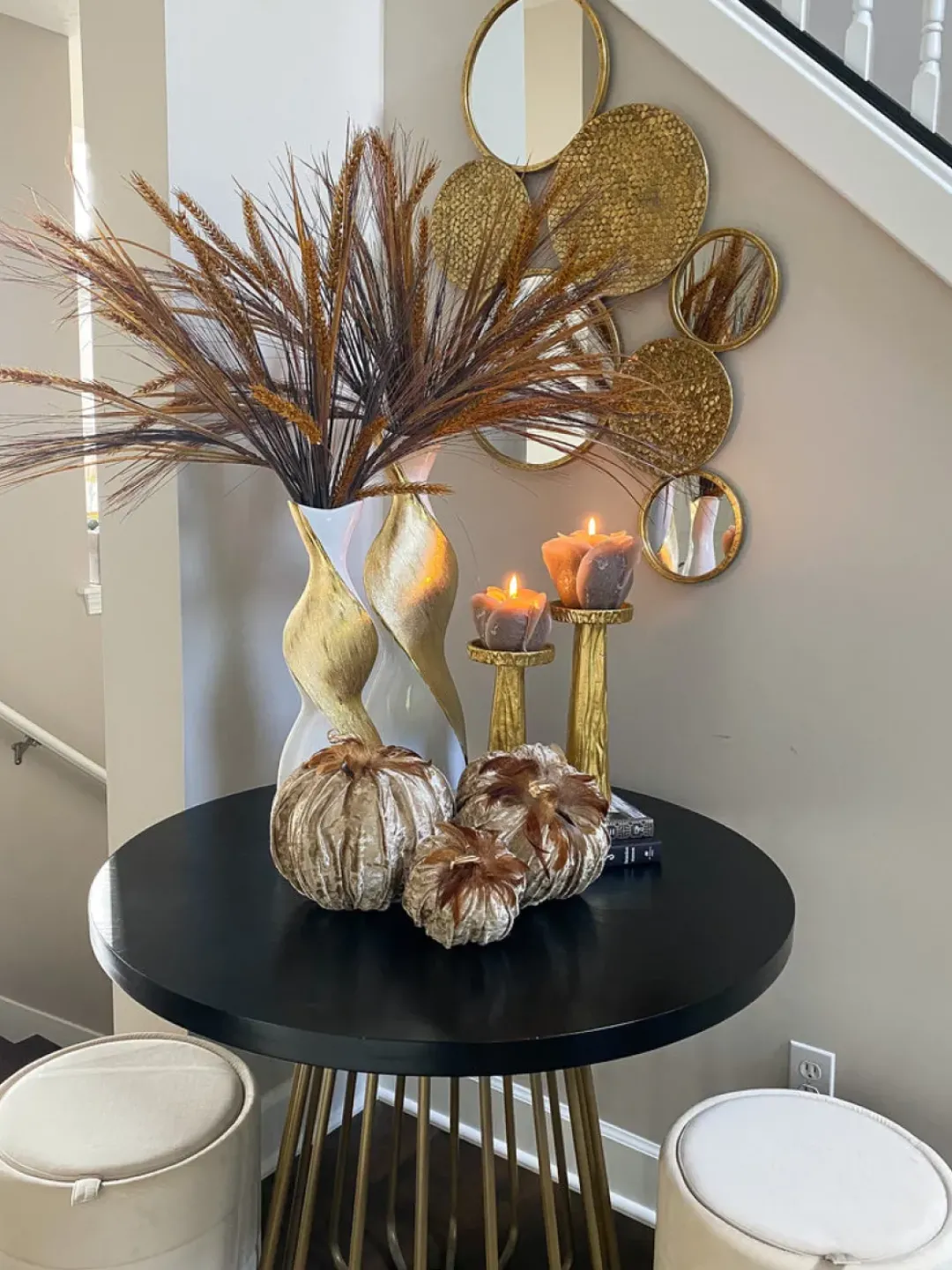 Inspire Me! Home Decor Beige Velvet Feather Pumpkins (3 Sizes) SEASONAL Discount