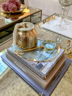 Inspire Me! Home Decor Circle Marble Coasters With Gold Edge Discount