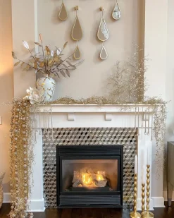 Inspire Me! Home Decor Crystal Glitter And Beaded Edge Leaf Spray Clearance