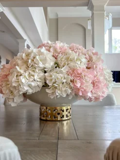 Inspire Me! Home Decor Extra Large White Ceramic Bowl With Gold Cutout Detail Sale