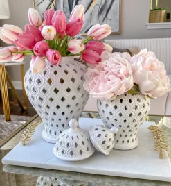 Inspire Me! Home Decor Extra Mini/Miniature White Ginger Jar Fashion