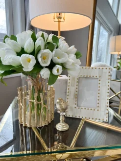Inspire Me! Home Decor Glass And Metallic Gold Leaf Vase Online