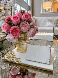 Inspire Me! Home Decor Glass Tray With Gold Metal Vine Handles Sale