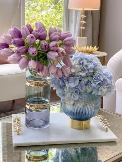 Inspire Me! Home Decor Glass Vase With Gold Rim And Base (2 Sizes) Sale