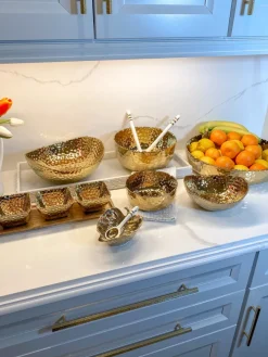 Inspire Me! Home Decor Gold Double Leaf Platter New