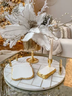 Inspire Me! Home Decor Gold Floral Bowl On Pedestal Online