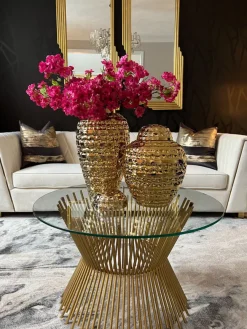 Inspire Me! Home Decor Gold Geometric White And Gold Ginger Jar (3 Sizes) Hot