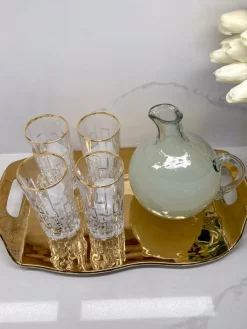 Inspire Me! Home Decor Gold Leaf Design 2-Tone Server Set Discount
