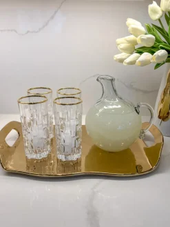 Inspire Me! Home Decor Gold Leaf Design 2-Tone Server Set Discount