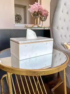 Inspire Me! Home Decor Gold Metal Mirrored Side Table With Rack New