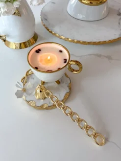 Inspire Me! Home Decor Gold Orb Ceramic Tealight Holder Fashion