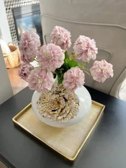 Inspire Me! Home Decor Gold Oval Beaded Platter Sale