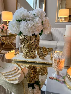 Inspire Me! Home Decor Gold Pierced Ginger Jar (2 Sizes) Clearance