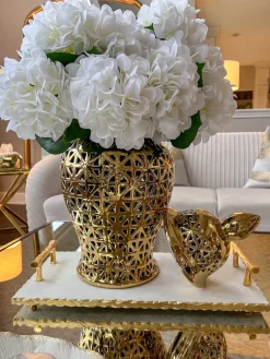 Inspire Me! Home Decor Gold Pierced Ginger Jar (2 Sizes) Clearance
