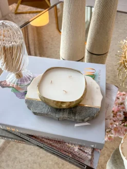 Inspire Me! Home Decor Gold/Silver Floral Candle Holder Hot