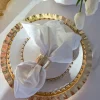 Inspire Me! Home Decor Gold Textured Ruffle Round Tray/Charger Hot