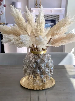 Inspire Me! Home Decor Gold Textured Ruffle Round Tray/Charger Hot