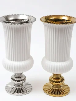 Inspire Me! Home Decor Gold White Linear Vase (2 Colors) New