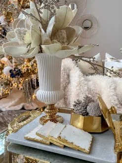 Inspire Me! Home Decor Gold White Linear Vase (2 Colors) New