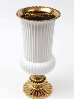 Inspire Me! Home Decor Gold White Linear Vase (2 Colors) New