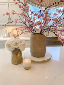 Inspire Me! Home Decor Grey & Gold Studded Vase With Gold Base (3 Sizes) Outlet