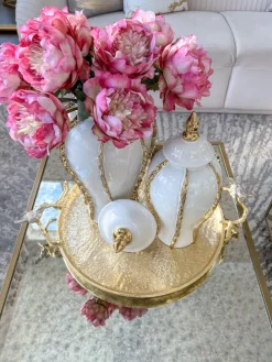 Inspire Me! Home Decor Long Marble Tray With Metal Ripple Edge (2 Colors) Best