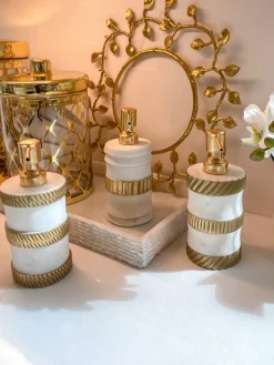 Inspire Me! Home Decor Marble And Gold Stripe Dispenser Hot
