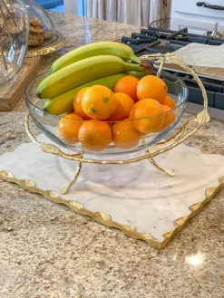 Inspire Me! Home Decor Marble Tray With Metallic Edge (2 Colors) Clearance