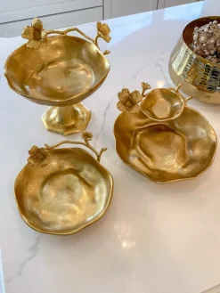 Inspire Me! Home Decor Oblong White Ceramic Bowl With Gold Leaf Details Online