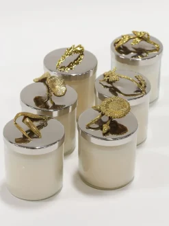 Inspire Me! Home Decor Set Of 2 Crumpled Leaf Candle Sticks Clearance