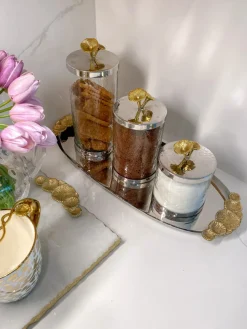 Inspire Me! Home Decor Silver Mirrored Leaf Tray Fashion