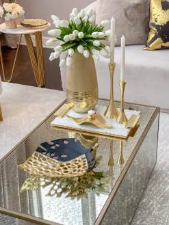 Inspire Me! Home Decor Silver Semi-Circle W/ Marble Top Candle Holder (3 Sizes) Sale