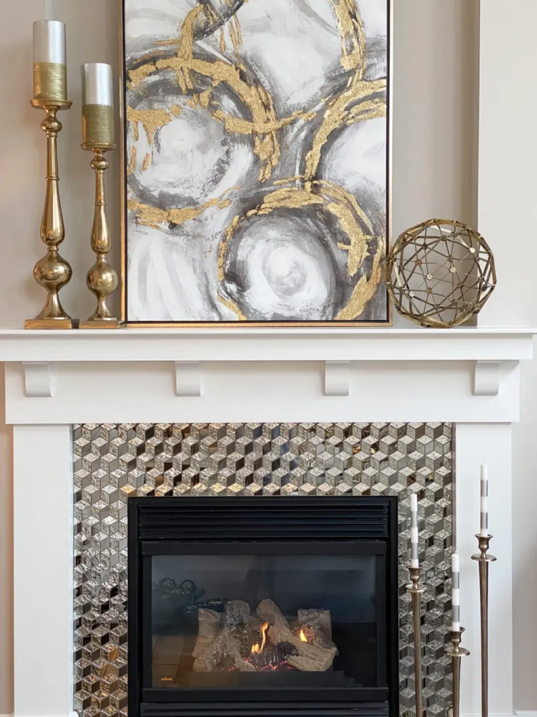Inspire Me! Home Decor WALL ART & MIRRORS Gold Detailed Floral Wall Art Painting Best