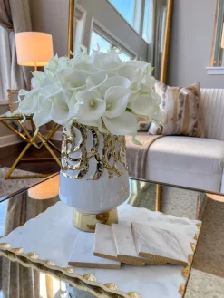 Inspire Me! Home Decor White And Gold Star Dimensional Vase Online