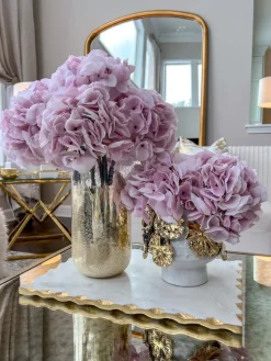 Inspire Me! Home Decor White Ceramic Vase With Stunning Gold Border Design Outlet