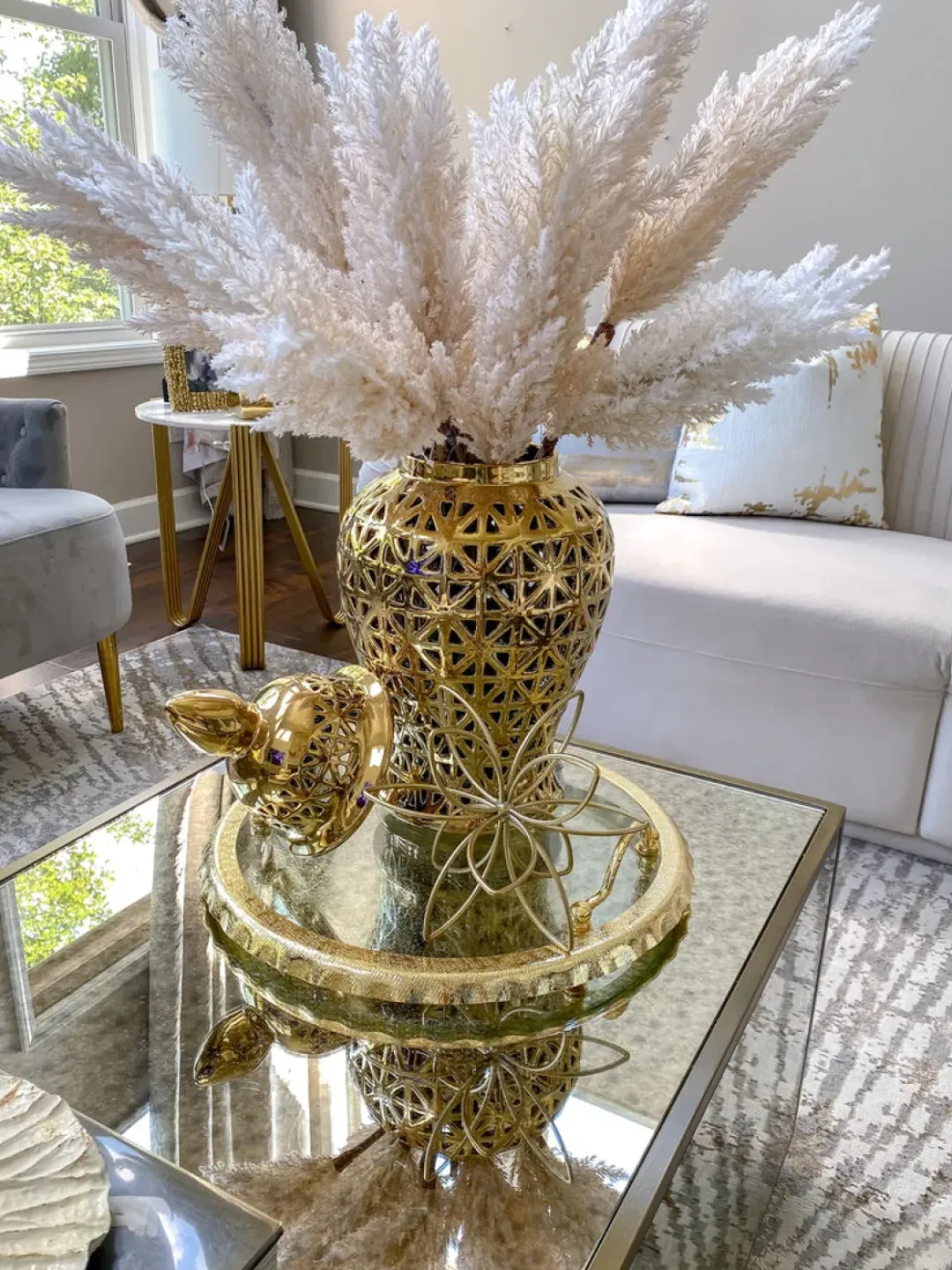Inspire Me! Home Decor White Pampa Stem Fashion