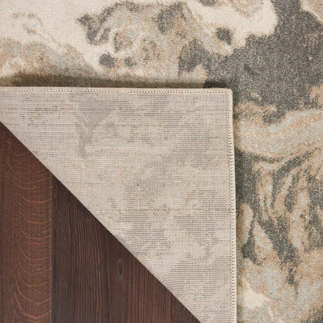 Inspire Me! Nourison Elegance Area Rug- Grey/Charcoal/beige (5 Sizes) PILLOWS, RUGS, & THROWS New